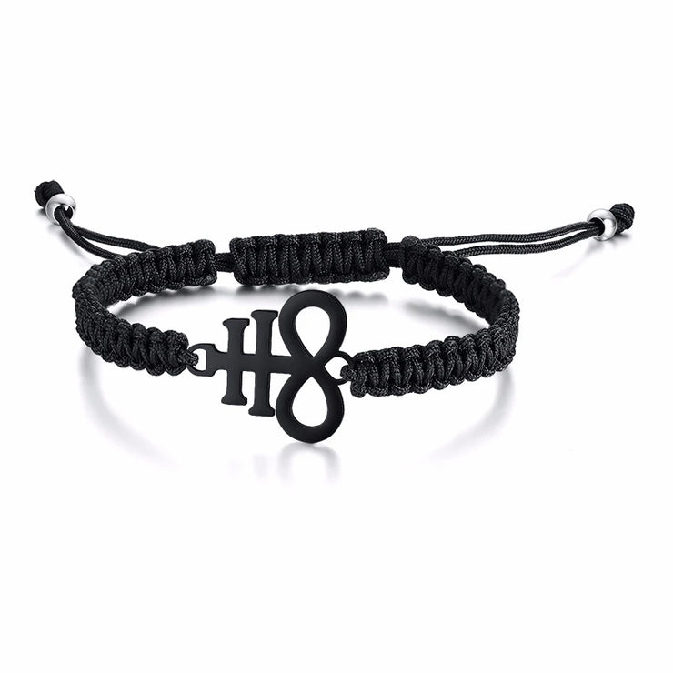 ADJUSTABLE BLACK BRAIDED WITH STAINLESS STEEL