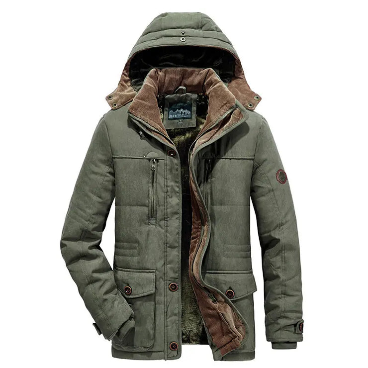 Leisure Velvet Thick Warm  Waterproof Fleece Hooded  coat