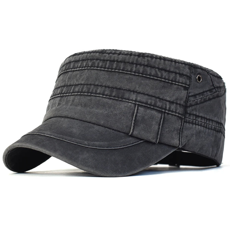 Casual Washed Cotton  Adjustable Military Cap