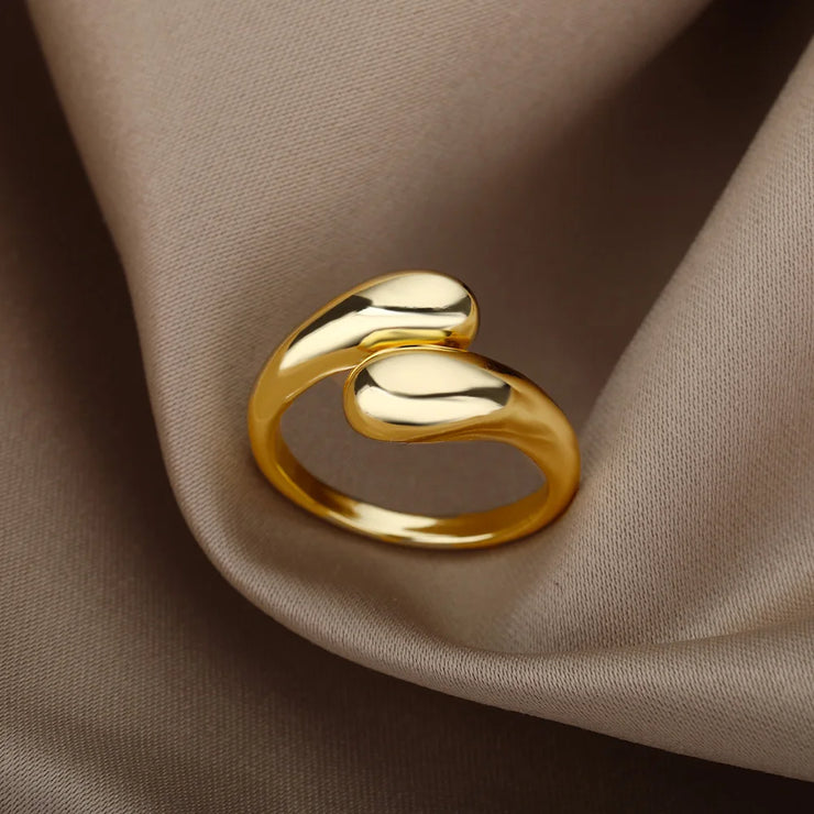 Luxury Double Bead Ball Ring  by DARK