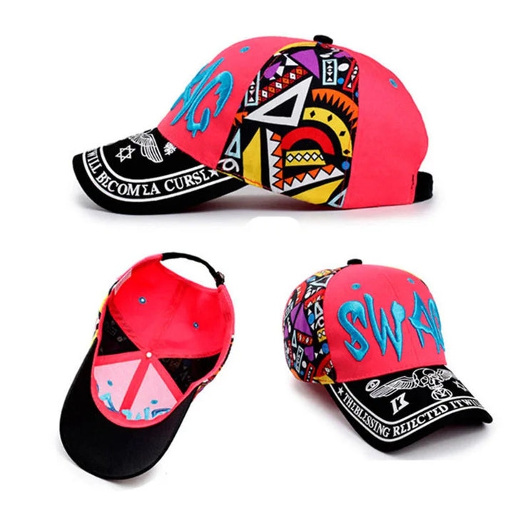 Parent-Child Cartoon Embroidery Letter SunShade Baseball Cap