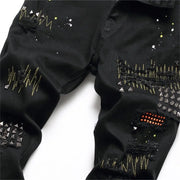 EH·MD® Diamond Embroidered  Cotton Stretch Denim