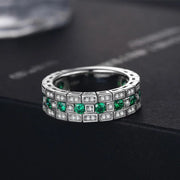 Luxury Paved Green Cubic Zirconia Ring