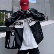 American Retro Leather Racing Zipper jacket