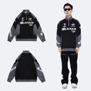 High Quality American Retro Half Zipper Racing Suit