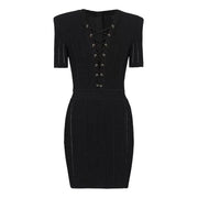 Designer Sexy V-neck Short Sleeved Slim Dress