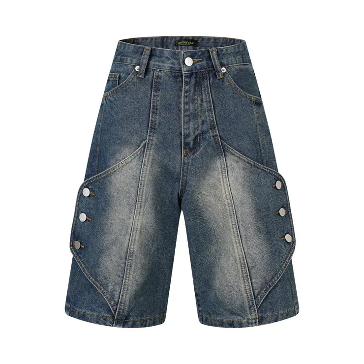 HIGH STREET HIP HOP PUNK DENIM SHORT
