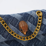 DESIGNER RETRO EAGLE HEAD CROSSBODY DENIM STYLE MESSENGER BAG