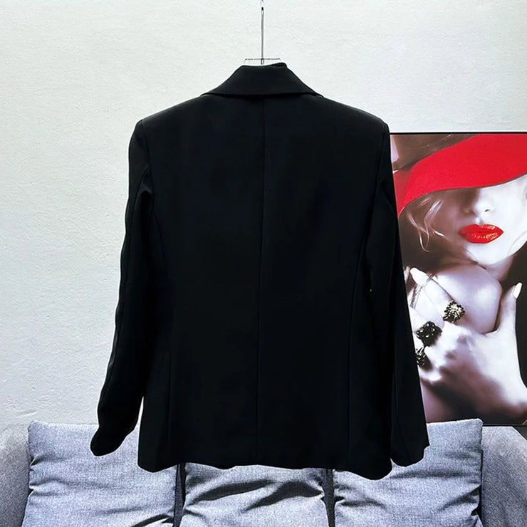 AUTUMN STREETWEAR HARAJAKU BOMBER JACKET CHAIN BLACK SUIT / UNISEX