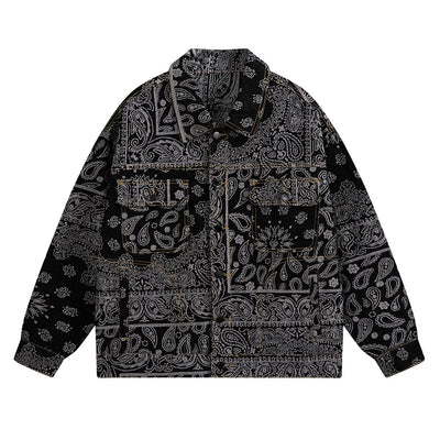 STREETWEAR  PRINTED PATTERN WEAVE  FASHIONABLE COAT