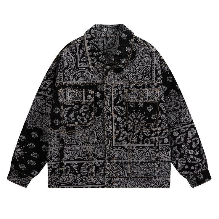 STREETWEAR  PRINTED PATTERN WEAVE  FASHIONABLE COAT