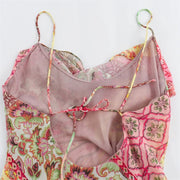 British Patchwork Print Backless Middy Dresses for Women