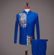 Luxury velvet Gold Embroidery special suit