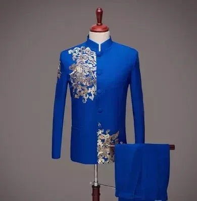 Luxury velvet Gold Embroidery special suit