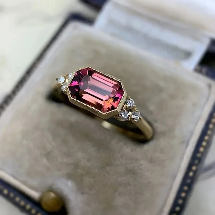 Luxury Bright Zirconia Delicate Gold Color Ring