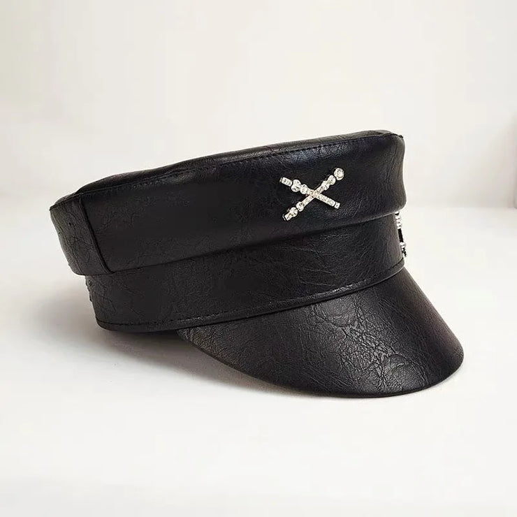 Designer Leather Diamond RB Letter Caps