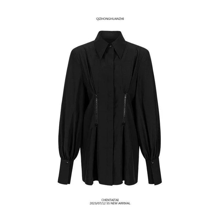 DEEPTOWN BLACK LONG SLEEV SHIRT FOR WOMEN