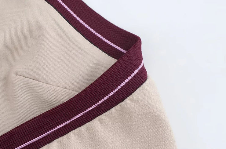 TRZA-Women's Front Zipper Patchwork Mini Dress