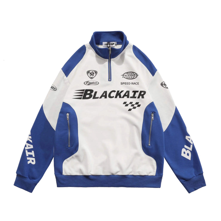 High Quality American Retro Half Zipper Racing Suit