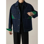 CELEBRITY VINTAGE CASUAL SPLICE DENIM JACKET