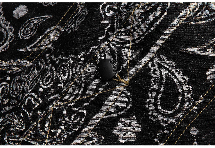 STREETWEAR  PRINTED PATTERN WEAVE  FASHIONABLE COAT