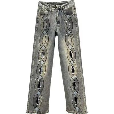 Designer embroidery hign west denim