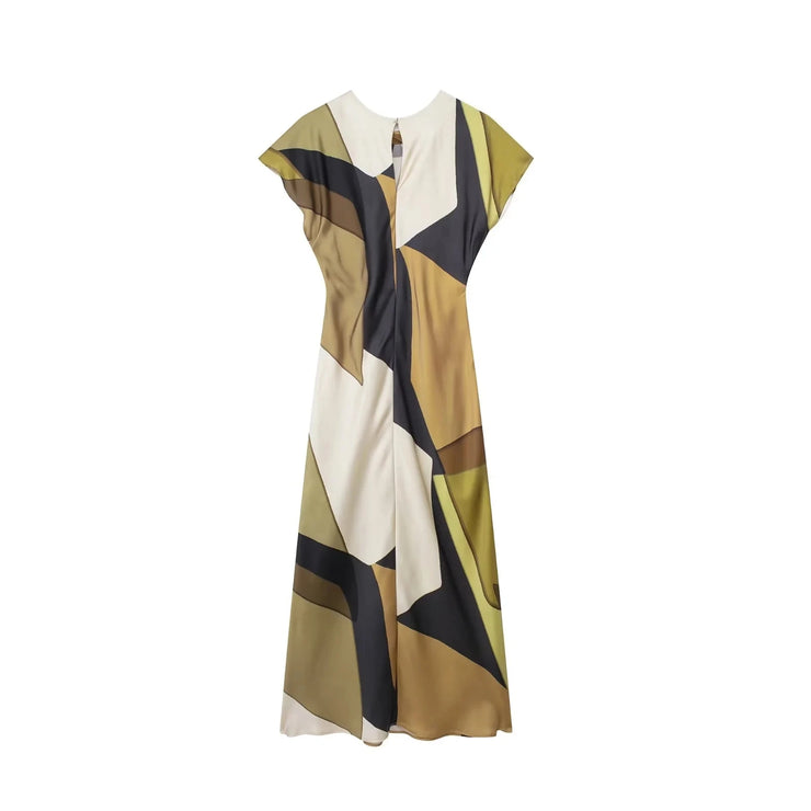 Woman Elegant Short Sleeve Party Dress