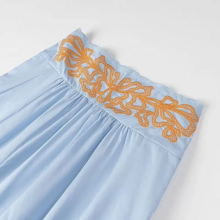 New Luxury European And American Style Elegant Embroidered Skirt Set