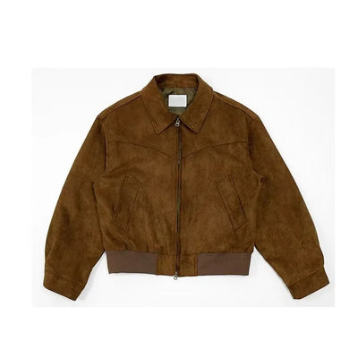 Vintage High Street Chamois Leather Velvet Cropped Jacket For Men