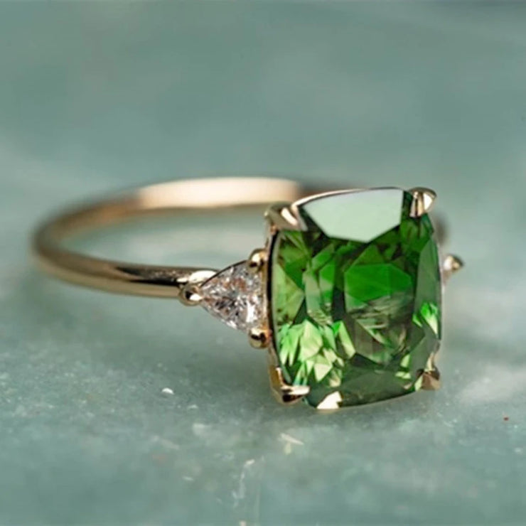 Luxury Green Cubic Zirconia Ring