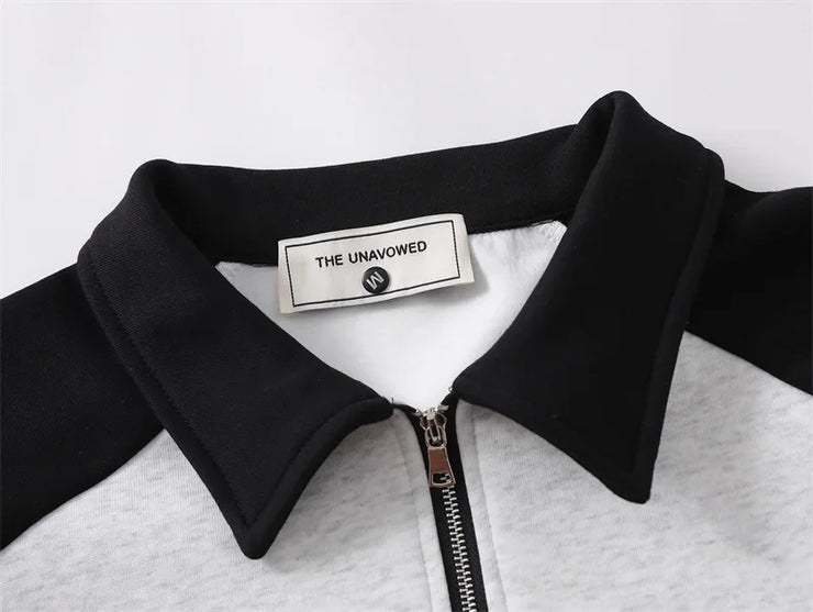 Men Polo Collar Streetwear Sweatshirt