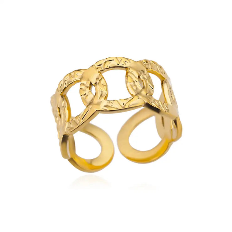Luxury Double Bead Ball Ring  by DARK