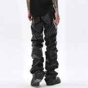 DESIGNER MENS LEATHER HIGH STREET  BLACK TROUSER