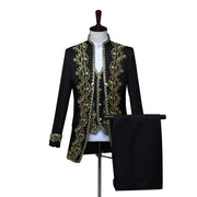 European Gold Vintage Tuxedo Men's Suit 3 Piece Suit