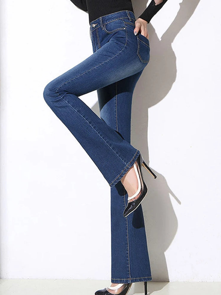 Vintage High Waist Embroidered Flare Jeans
