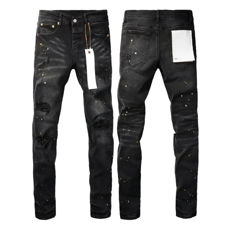 High Quality  American High Street Ripped Patch Trend Denim