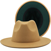 Two toned fedoras beige bottom Hat