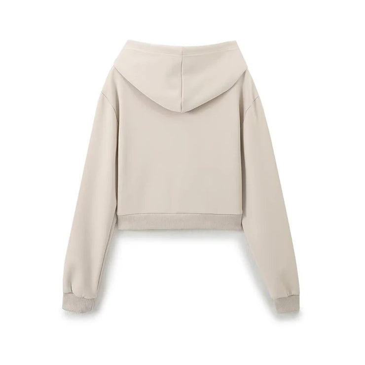 Autumn Women Cropped Cotton Sweatshirt