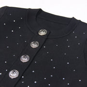 Luxury Heavy Hot Diamond Knitted Cardigan Jacket