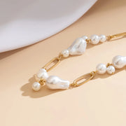 Elegant Two Piece Imitation Pearl Beaded Choker Necklaces