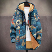 White porcelain art  graphic design  printed thick jacket