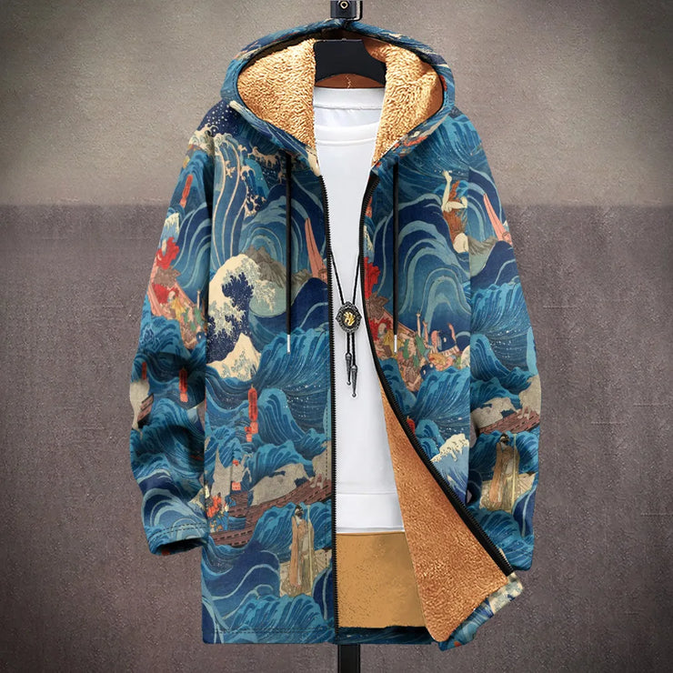 White porcelain art  graphic design  printed thick jacket