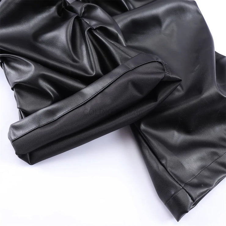 DESIGNER MENS LEATHER HIGH STREET  BLACK TROUSER