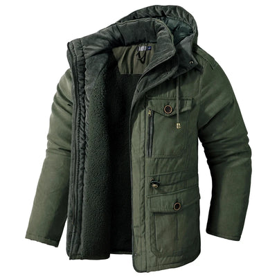 mens warm Outdoor Multi-pocket Windbreaker Jacket