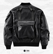 luxary pu leather bomber Techwear  jacket