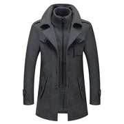 Casual Middle Long Scarf Collar Cotton-padded Thick Warm Woolen Coat