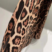 LUXARY PEOPARD PRINTED LEATHER JACKET FOR WOMEN