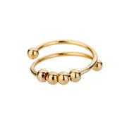 Luxury Double Bead Ball Ring  by DARK