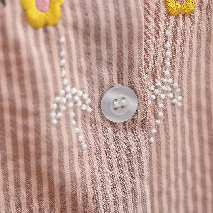 WOMEN'S CHEST EMBROIDERY FLOWER LONG COTTON SLEEVE