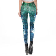 Green Mermaid Cosplay Printed leg-in
